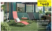 Fiesta Steel & Textylene 2 Positions Cocktail Sun Lounger