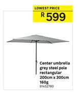 Center Umbrella Grey Steel Pole (Rectangular) 200cm x 300cm 160g