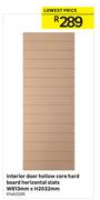 Interior Door Hollow Core Hard Board Horizontal Slats W813mm x H2032mm