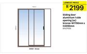 Sliding Door Aluminium 1 Side Opening (OX) Bronze W1790mm x H2090mm