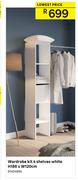 Wardrobe Kit 4 Shelves White H186 x W120cm