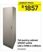 Sprint Kitchen White Tall Pantry Cabinet L60 x H198.4 x D60cm