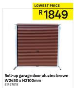 Aluzinc Brown Roll Up Garage Door W2450 x H2100mm