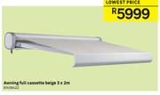 Awning Full Cassette Beige 3 x 2m