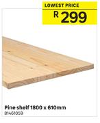 Pine Shelf 1800 x 610mm