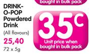 Drink-O-Pop Powdered Drink (All Flavours)-72 x 5