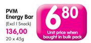 Pvm Energy Bar (Excl I Snack)-20 x 45g