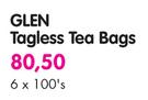 Glen Tagless Tea Bags- 6 x 100's