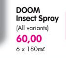  Doom Insect Spray (All Variants) - 6 x 180ml