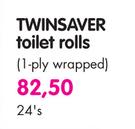 Twinsaver Toilet Rolls (1-Ply Wraped) - 24's