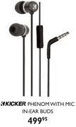 Kicker Phenom With Mic In-Ear Buds