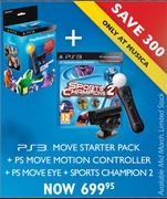 PS3 Move Starter Pack + PS Move Motion Controller + PS Move Eye + Sports Champion 2