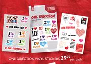 One Direction Vinyl Stickers-Per Pack