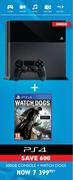 PS4 500GB Console+ Watch Dogs
