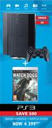 PS3 500GB Console+ Watch Dogs