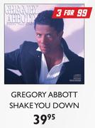Gregory Abbot Shake You Down CD(Power 80's)