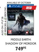 PS4 Middle Earth: Shadow Of Mordor