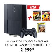 PS3 12GB Console + Pacman + Kung Fu Panda 2 + Motorstorm
