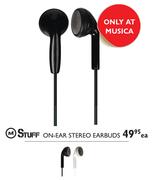 Stuff On-Ear Stereo Earbuds Each