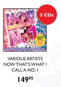 Various Artists Now That's What I Call a No. 1-3 CDs