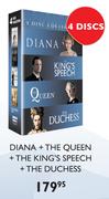 Diana, The Queen, The King's Speech And The Duchess 4 Disc Set
