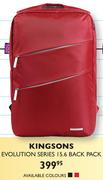 Kingsons Evolution Series 15.6 Back Pack