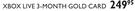 Xbox Live 3-Month Gold Card