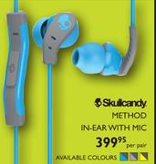 Skullcandy Method In-Ear With Mic-Per Pair