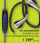 Sennheiser OCX6851 In-Ear Clip-On Earphones With Mic-Per Pair