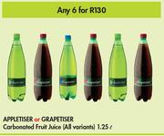 Appletiser Or Grapetiser Carbonated Fruit Juice (All Variants)-For Any 6 x 1.25L
