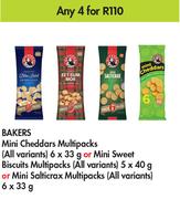 Bakers Mini Cheddars 6 x 33g Or Mini Sweet Biscuits 5 x 40g Or Mini Salticrax 6 x 33g-For Any 4