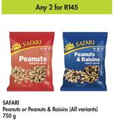 Safari Peanuts Or Peanuts & Raisins (All Variants)-For Any 2 x 750g