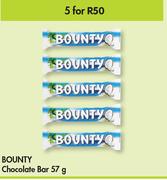 Bounty Chocolate Bar-For 5 x 57g