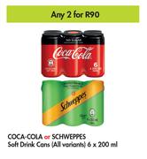 Coca Cola Or Schweppes Soft Drinks Cans (All Variants)-For Any 2 x 6 x 200ml