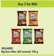 Willards Big Korn Bites (All Variants)-For Any 5 x 120g
