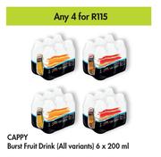 Cappy Burst Fruit Drink (All Variants)-For Any 4 x 6 x 200ml