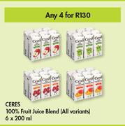 Ceres 100% Fruit Juice Blend (All Variants)-For Any 4 x 6 x 200ml