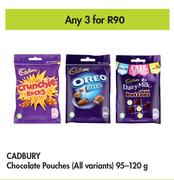 Cadbury Chocolate Pouches (All Variants)-For Any 3 x 95g-120g