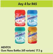 Mentos Gum Nano Bottles (All Variants)-For Any 4 x 17.5g