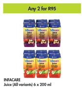 Infacare Juice (All Variants) 6 x 200ml - For Any 2