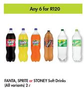 Fanta, Sprite Or Stoney Soft Drinks (All Variants) 2Ltr- For Any 6