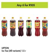 Lipton Ice Tea (All Variants) 1.5Ltr- For Any 6