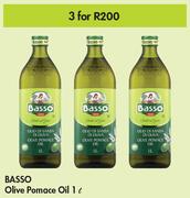 Basso Olive Pomace Oil 1Ltr - For 3