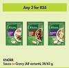 Knorr Sauce Or Gravy (All Variants)-For Any 3 x 38g/43g