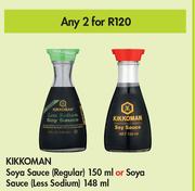 Kikkoman Soya Sauce (Regular) 150ml Or Soya Sauce (Less Sodium) 148ml-For Any 2