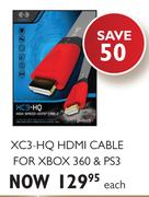 XC3-HQ HDMI Cable For XBOX 360 & PS3-Each