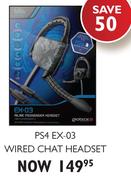 PS4 EX-03 Wired Chat Headset