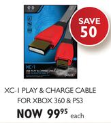 XC-1 Play & Charge Cable For XBOX 360 & PS3-Each