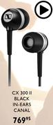 Sennheiser CX300 II Black In-Ears Canal
