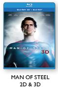 Man Of Steel 2D & 3D Blu-Ray-Each